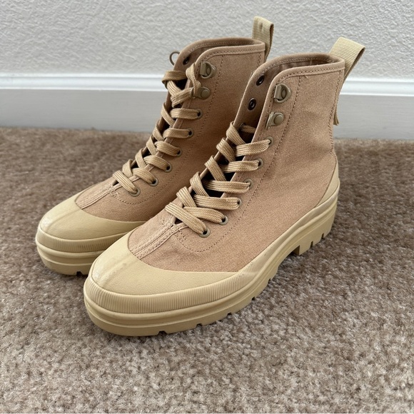 Everlane The Canvas Utility Boot Sustainable 6.5 Khaki Combat military boots - Picture 2 of 10